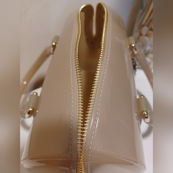 Furla Beige Glossy Rubber Mini Candy Satchel - Picture 6 of 16